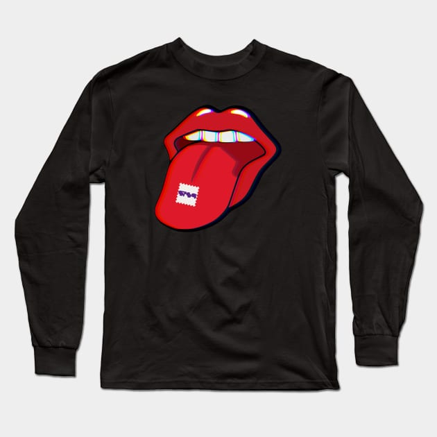 STS9 Acid Tab Trippy Tongue Long Sleeve T-Shirt by GypsyBluegrassDesigns